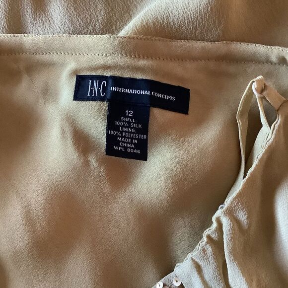 INC International Concepts Gold Silk Blouse - Picture 5 of 5